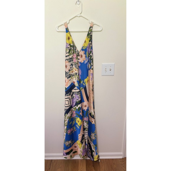 MISA Los Angeles Floral Maxi Dress V Neck Sleeveless Summer Dress M/L - Picture 5 of 5